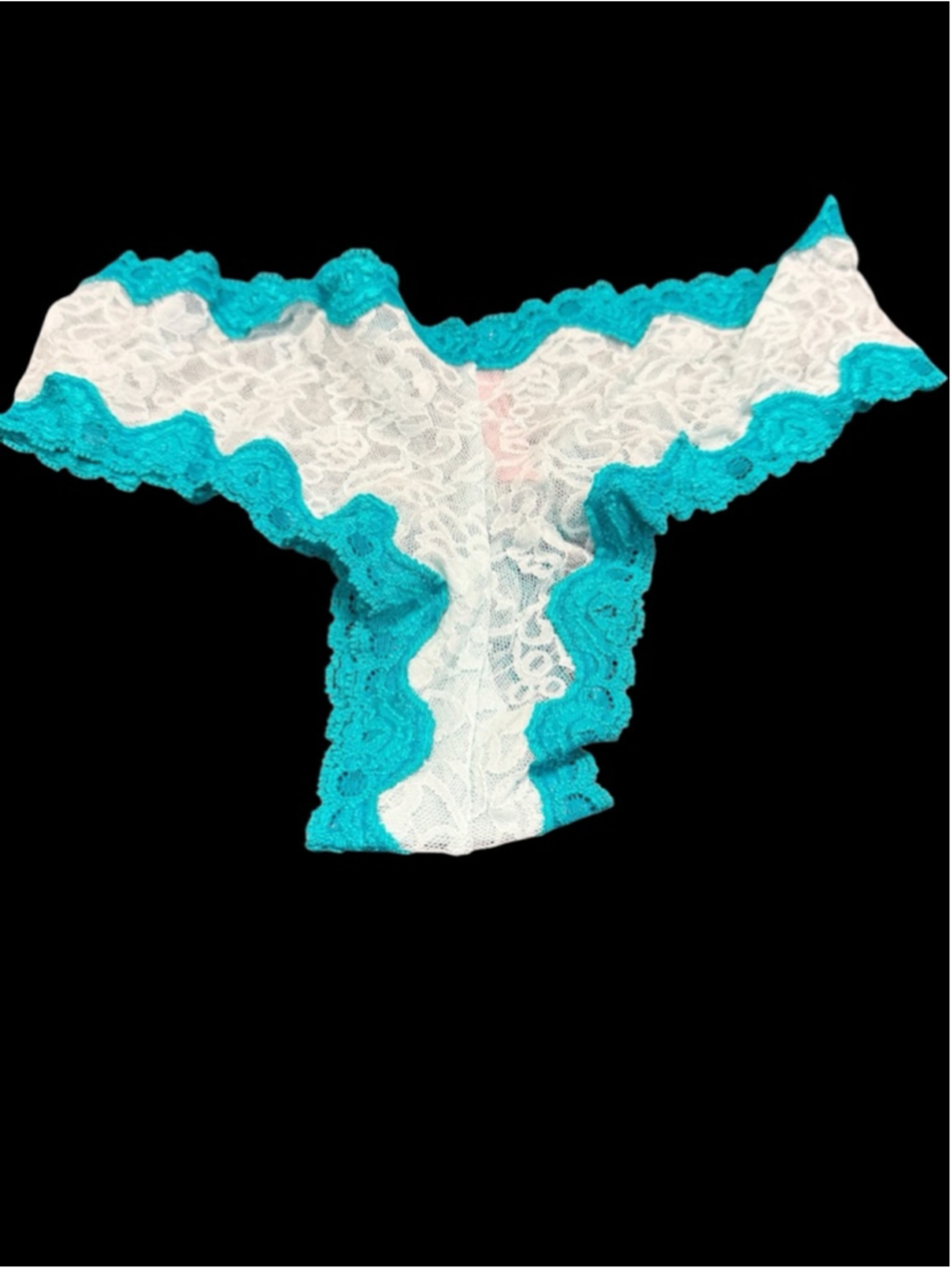 Women's Victoria's Secret Lace Panties M White Turquoise